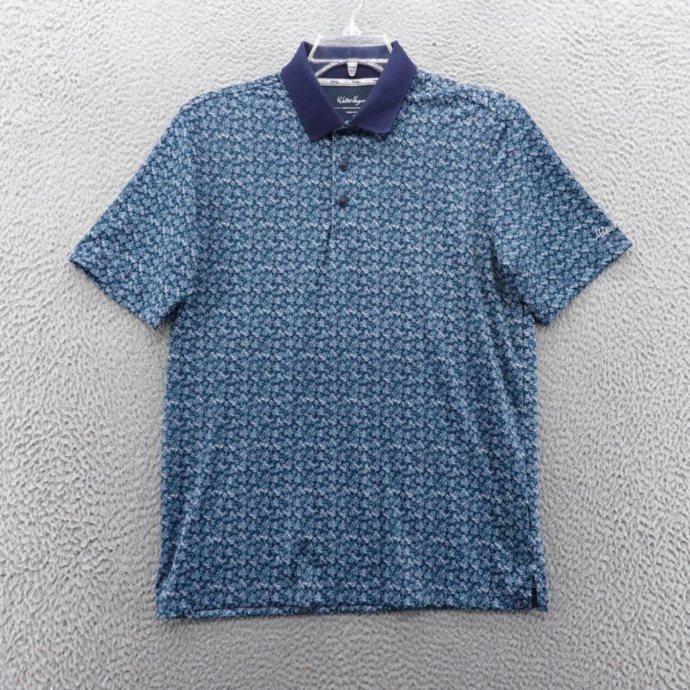 Walter Hagen Mens Small‎ Performance 11 Dogwood Blue Floral Golf Polo Shirt NEW